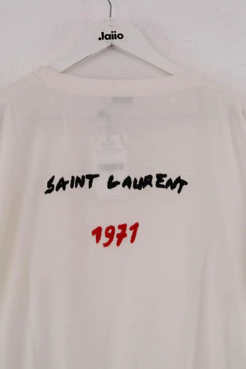 T-shirt Saint Laurent Ecru en Coton