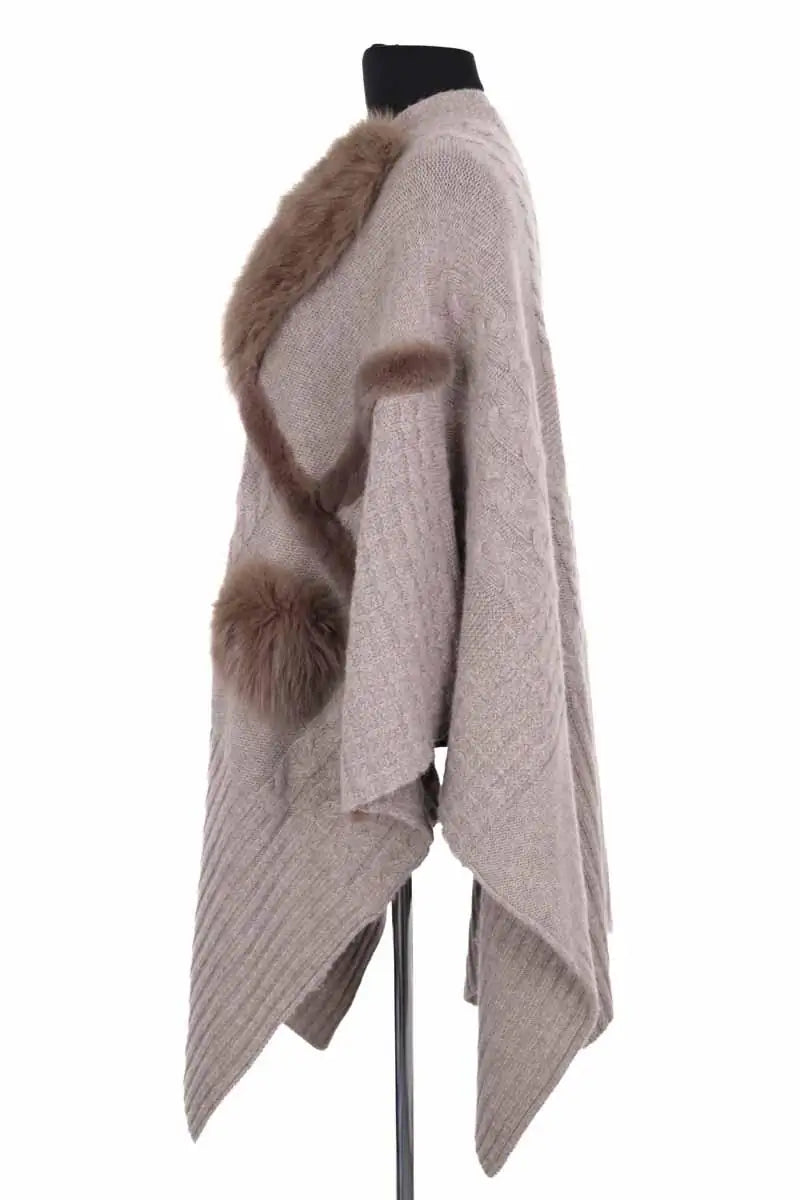 Poncho Max & Moi Beige en Laine