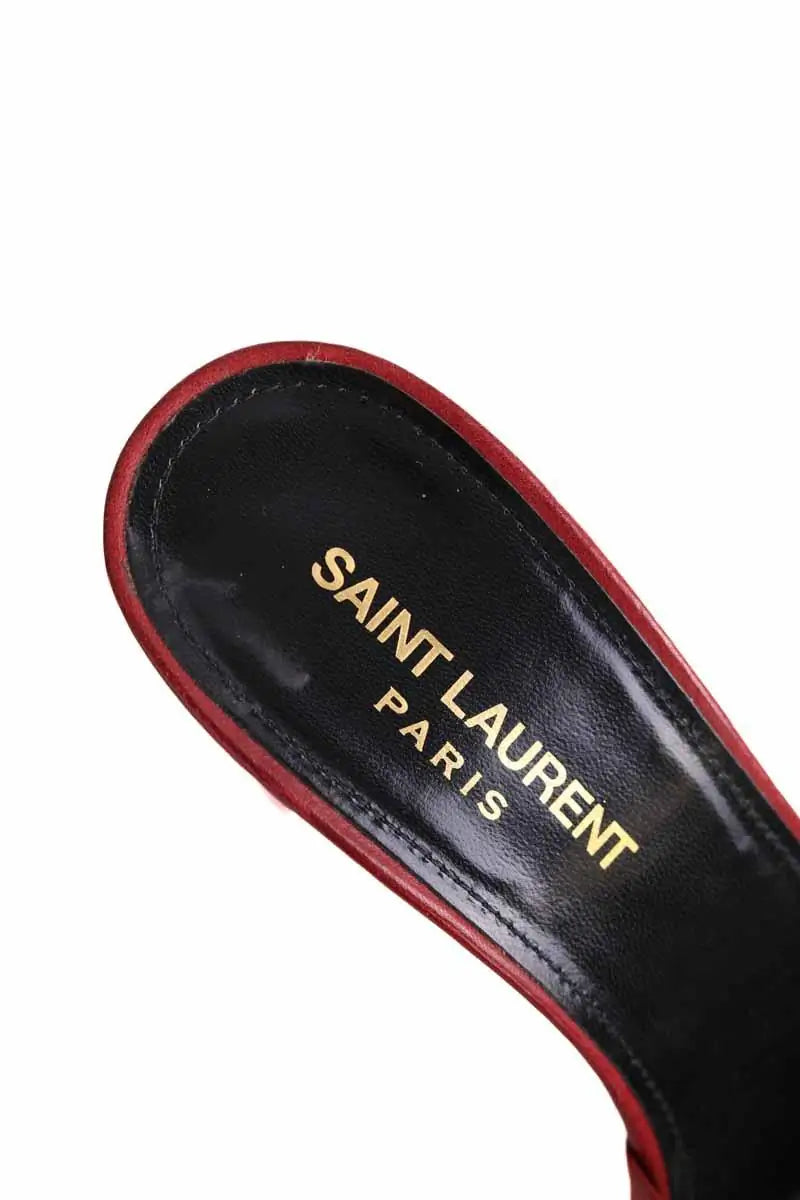 Talons Saint Laurent Rouge en Cuir
