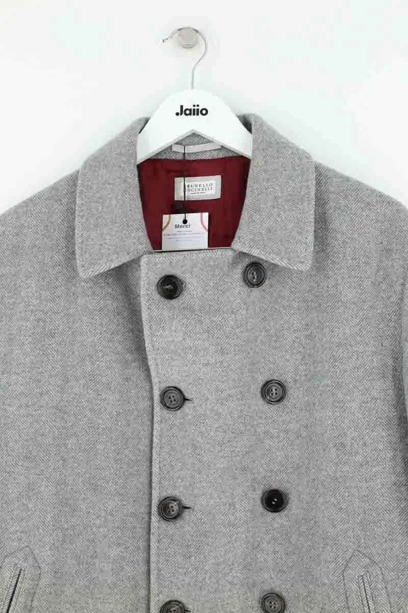 Manteau Brunello Cucinelli Gris en Laine