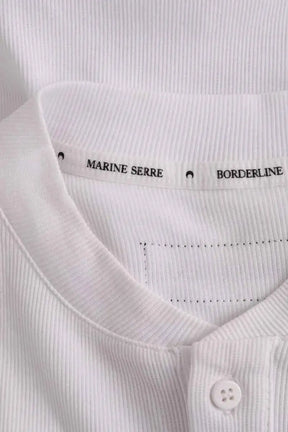 Top Marine Serre Blanc en Coton