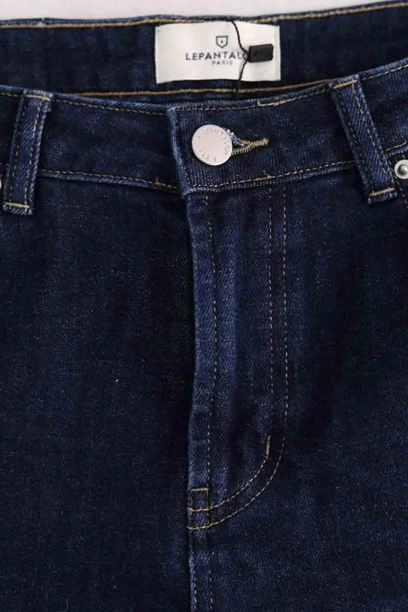 Jean droit Lepantalon Bleu en Coton