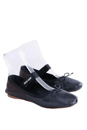 Ballerines Miu Miu Noir en Cuir