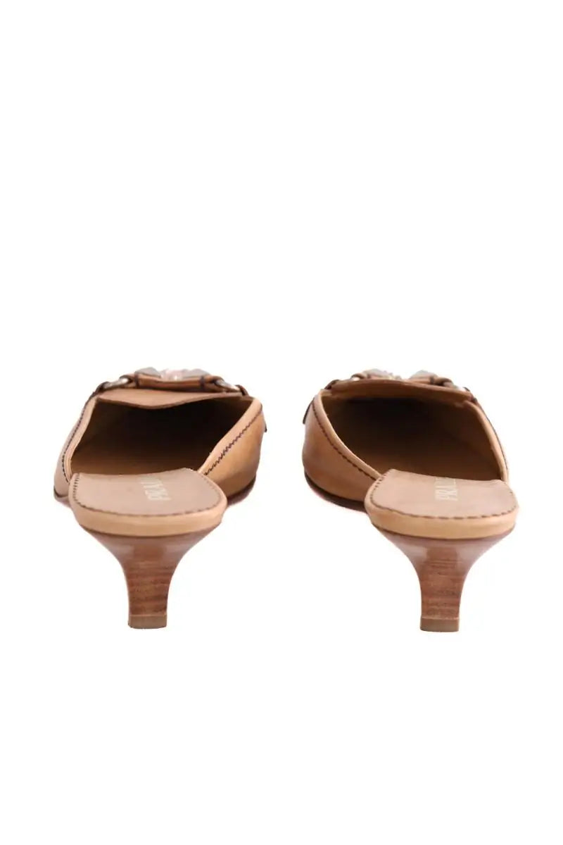 Talons Prada Camel en Cuir