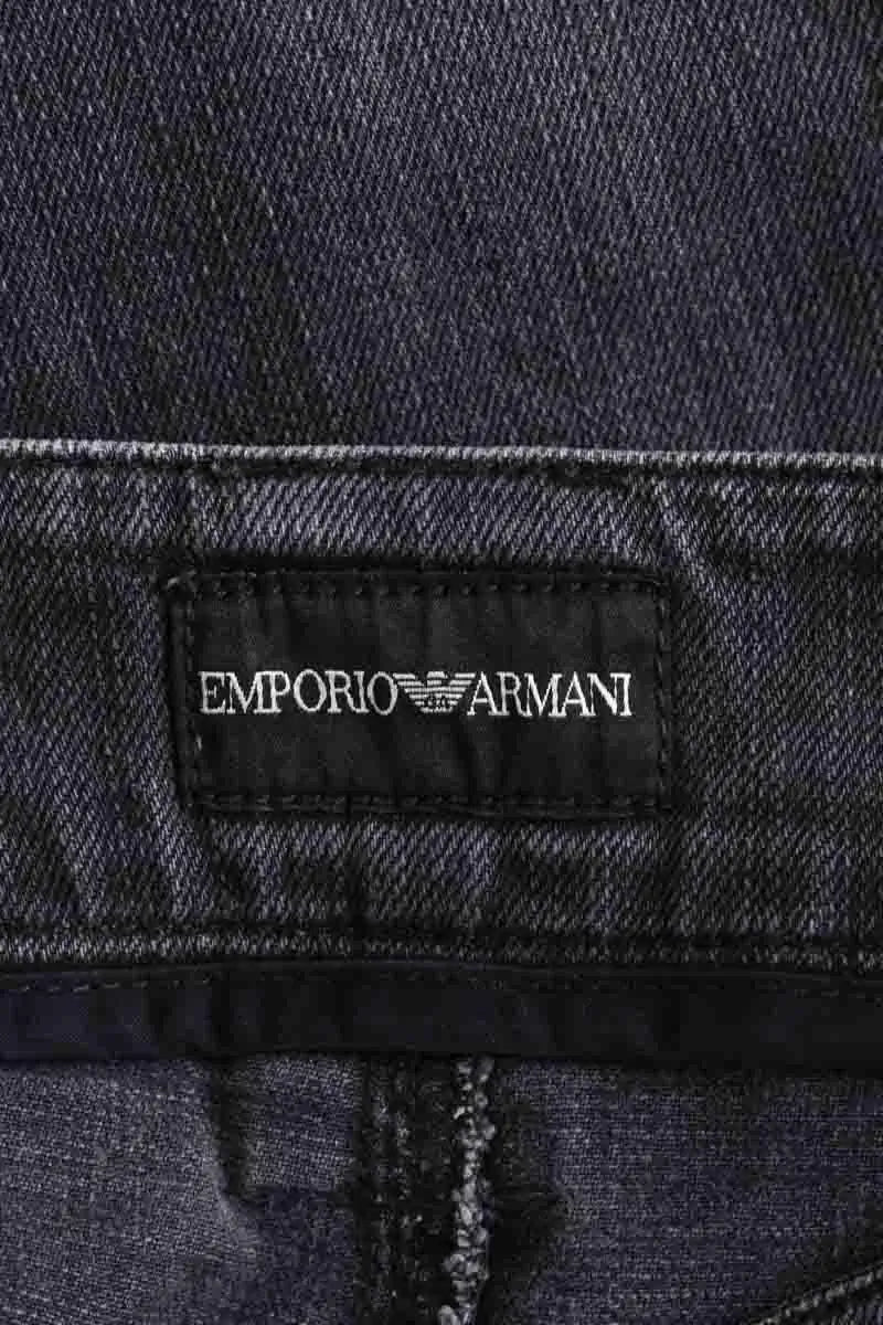 Jean droit Emporio Armani Gris en Coton