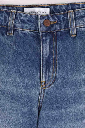 Jean large Victoria Beckham Bleu en Coton