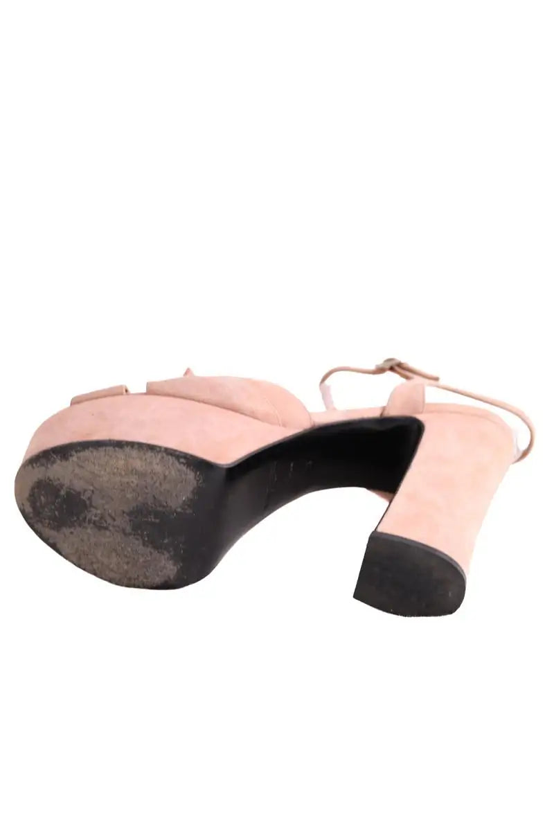 Talons Saint Laurent Rose en Daim