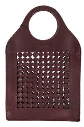 Cabas Antik Batik Bordeaux en Cuir - Seconde Main