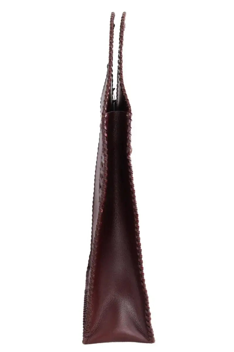 Cabas Antik Batik Bordeaux en Cuir