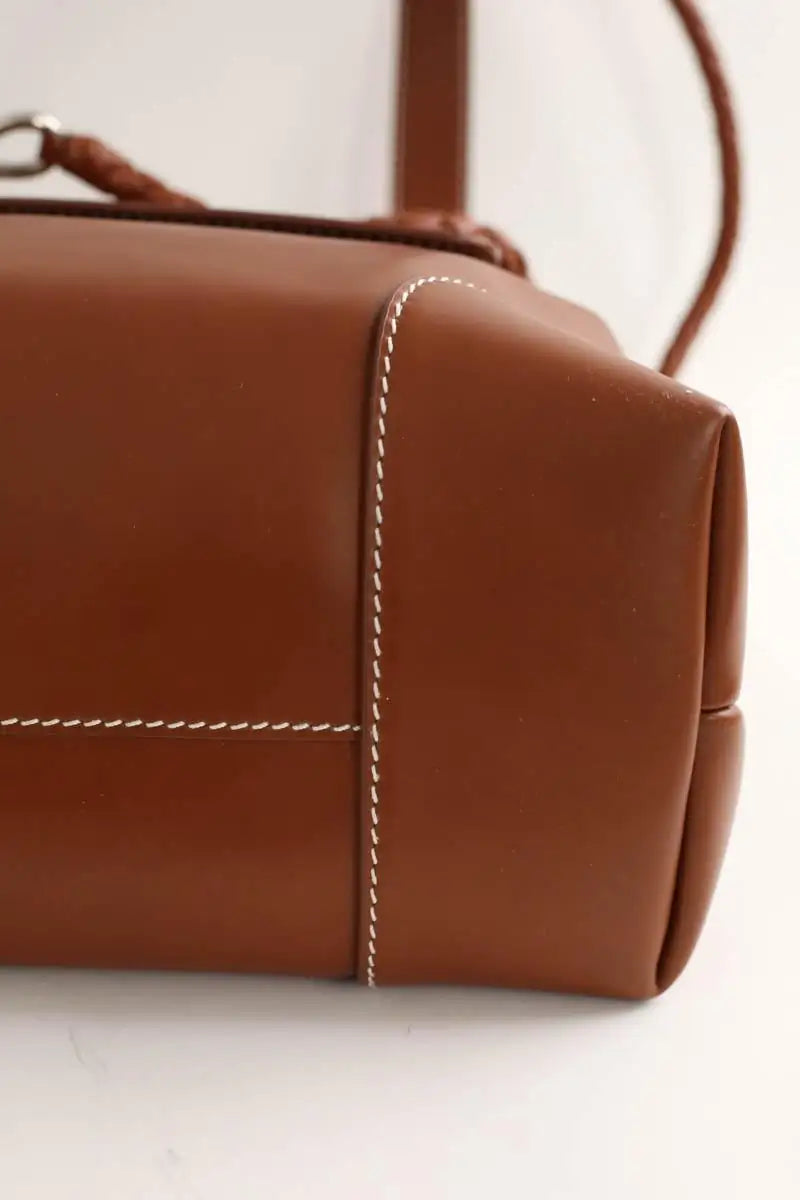 Cabas Bottega Veneta andiamo intrecciato Camel en Cuir