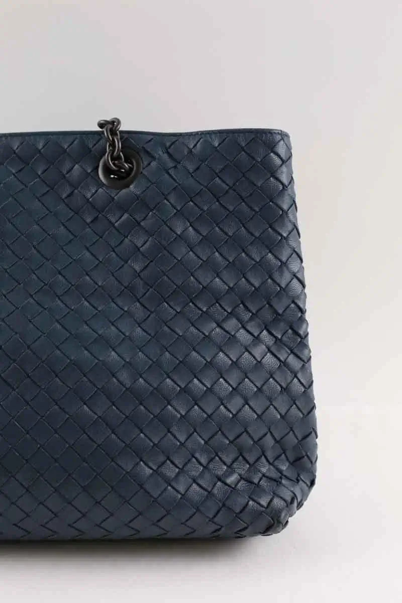 Cabas Bottega Veneta Bleu en Cuir