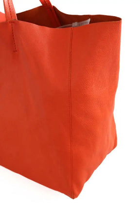 Cabas Celine Cabas Horizotal Orange en Cuir