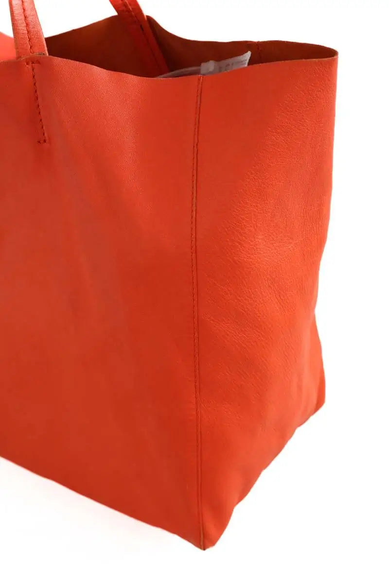 Cabas Celine Cabas Horizotal Orange en Cuir