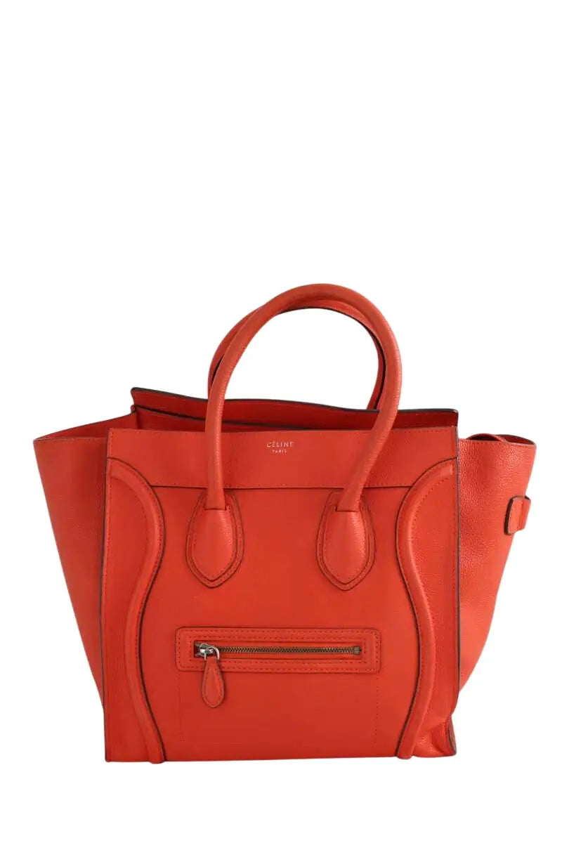 Cabas Celine Luggage Orange en Cuir - Seconde Main