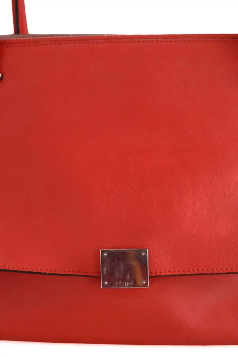 Cabas Celine Trapeze en cuir et daim Orange en Daim