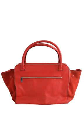 Cabas Celine Trapeze en cuir et daim Orange en Daim