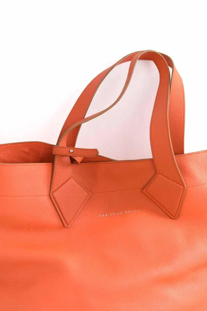 Cabas Christine Phung Orange en Cuir