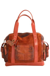 Cabas Claris Virot Orange en Cuir - Seconde Main