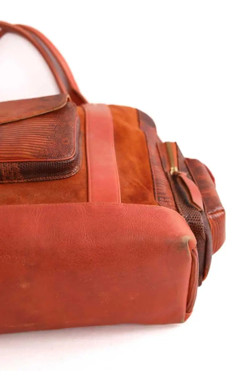 Cabas Claris Virot Orange en Cuir