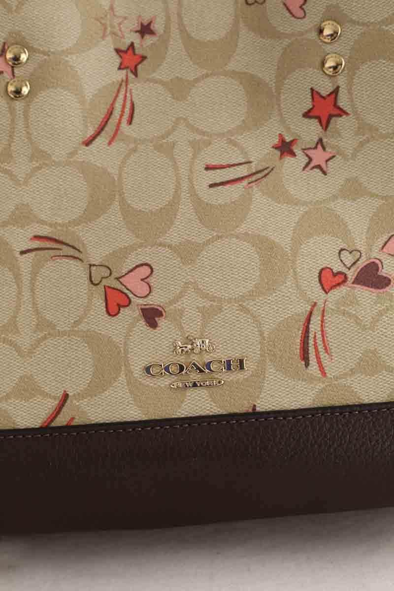 Cabas Coach Demsey Beige en Cuir