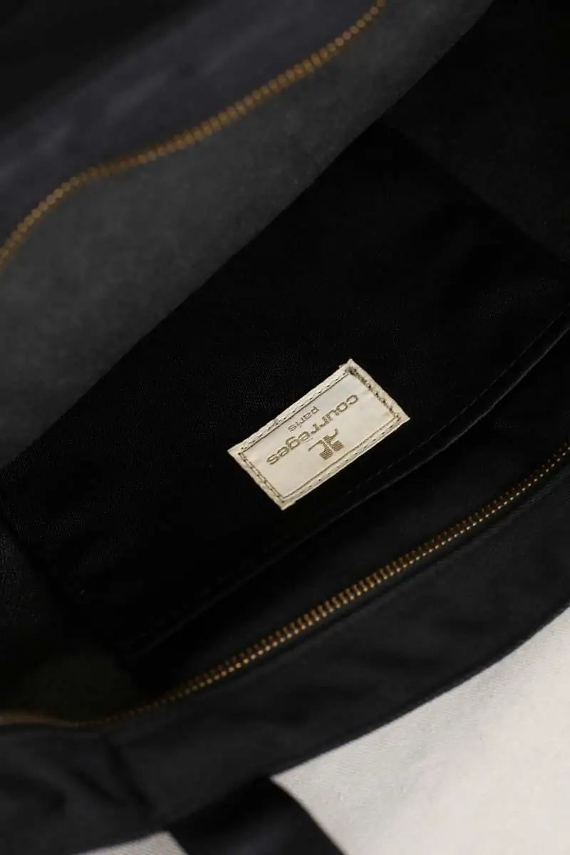 Cabas Courrèges Noir en Tissu