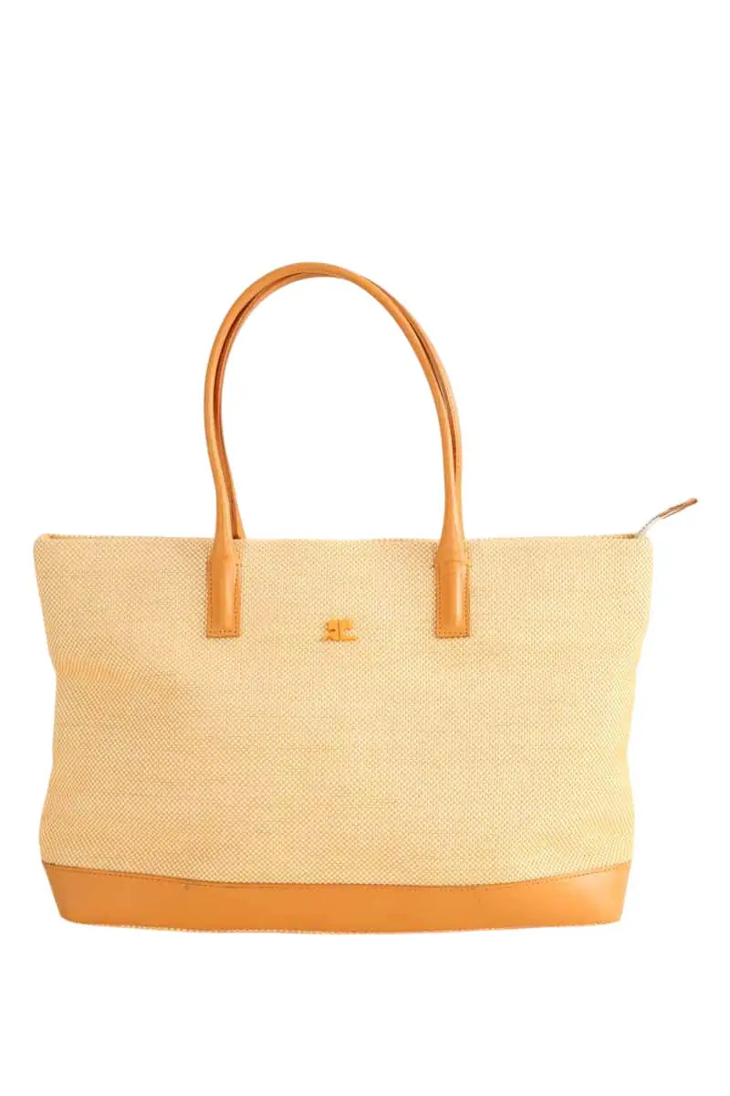 Cabas Courrèges Orange en Tissu - Seconde Main