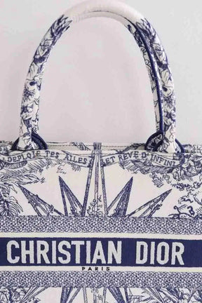 Cabas Dior Book tote medium Bleu en Tissu