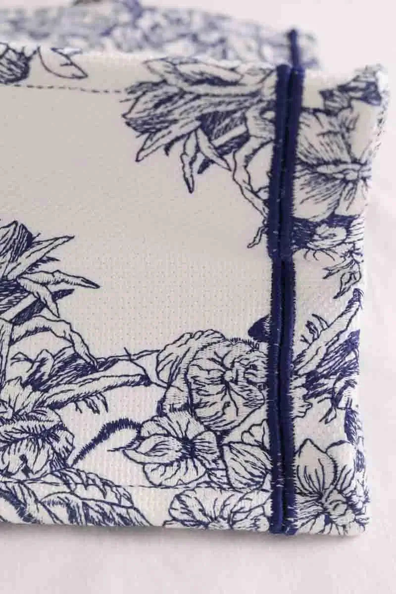 Cabas Dior Book tote medium Bleu en Tissu