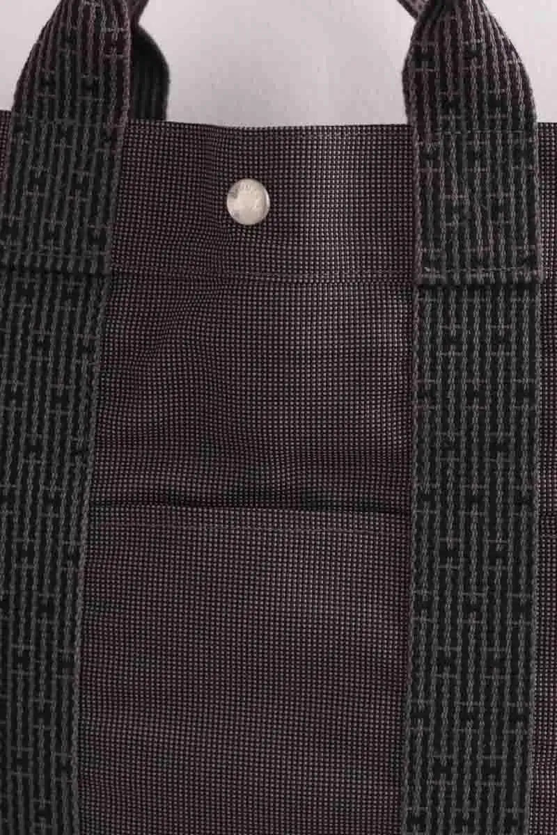 Cabas Hermès Canvas Anthracite en Tissu