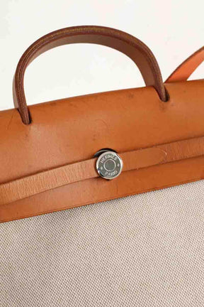 Cabas Hermès Herbag Beige en Tissu