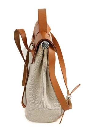 Cabas Hermès Herbag Beige en Tissu