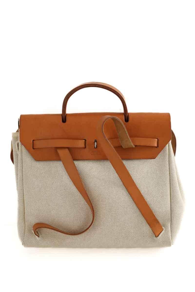 Cabas Hermès Herbag Beige en Tissu