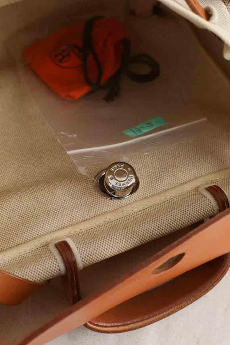 Cabas Hermès Herbag Beige en Tissu