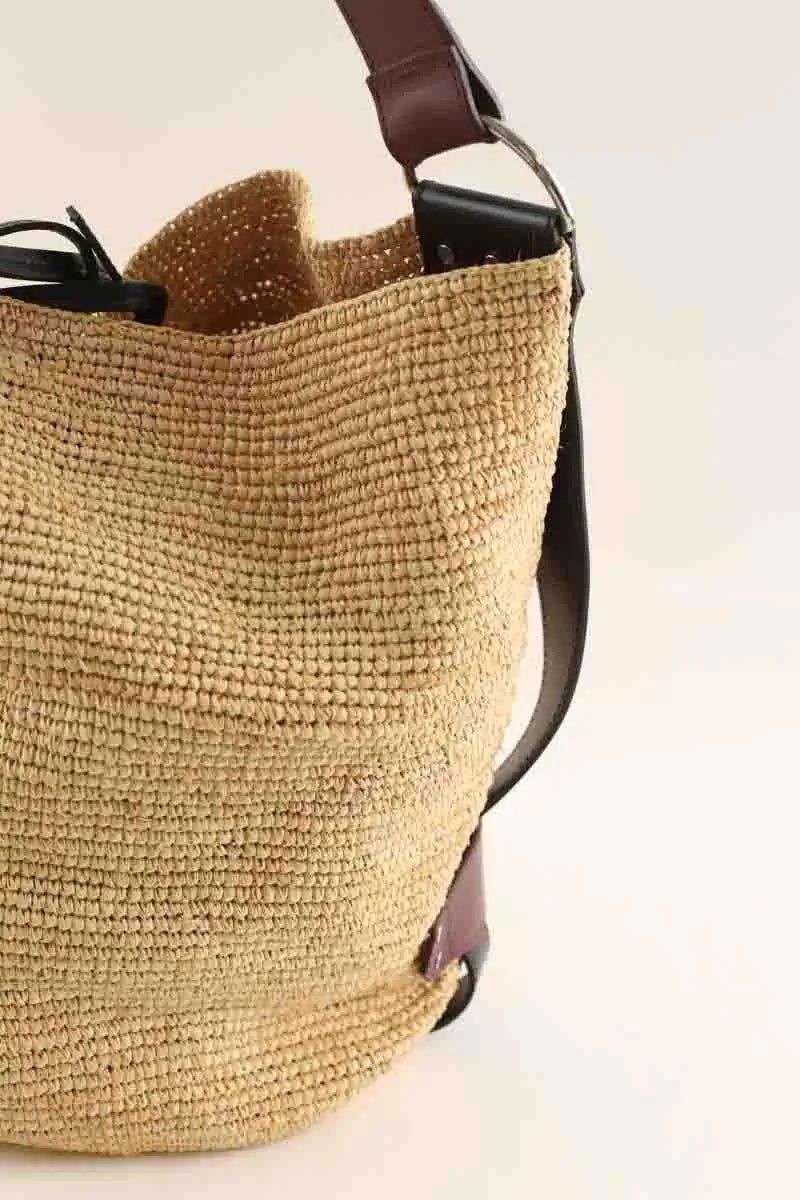 Cabas Isabel Marant Bayia en raphia Ecru en Osier
