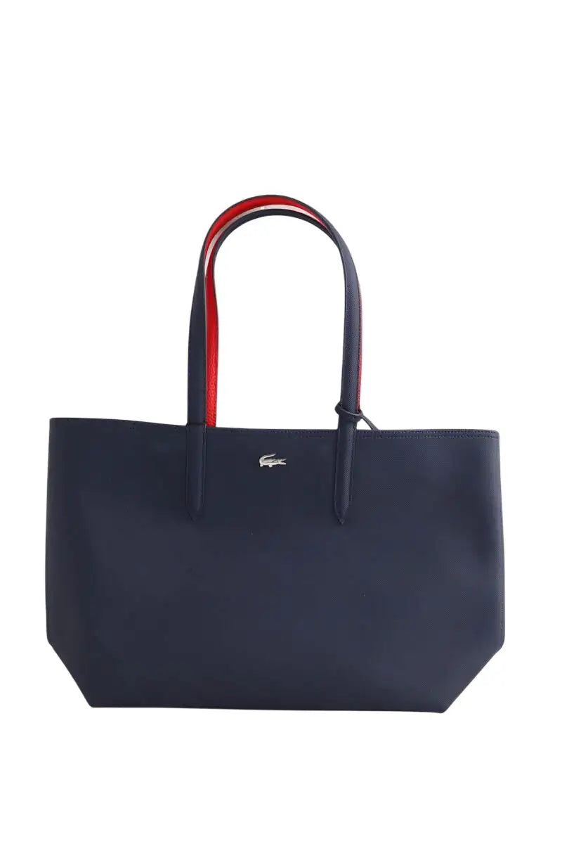 Cabas Lacoste Peacoat salsa Bleu en Cuir - Seconde Main