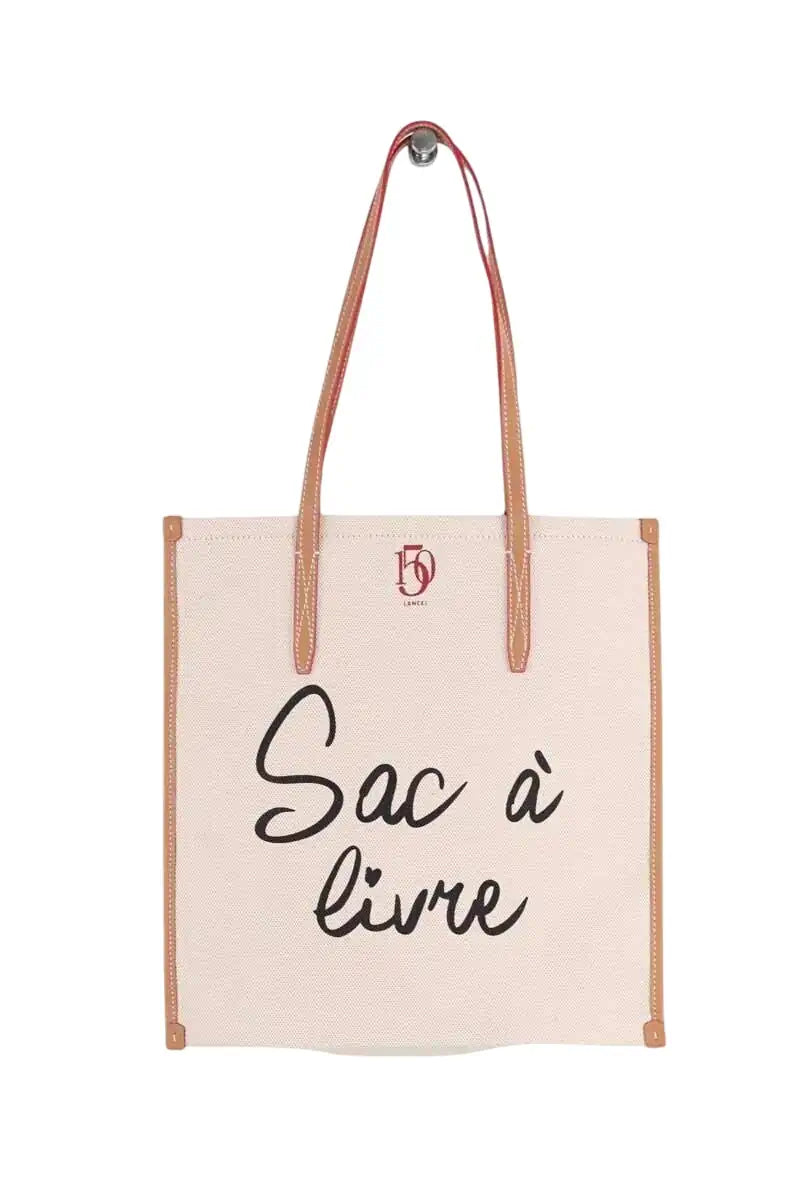 Cabas Lancel Ecru en Tissu - Seconde Main