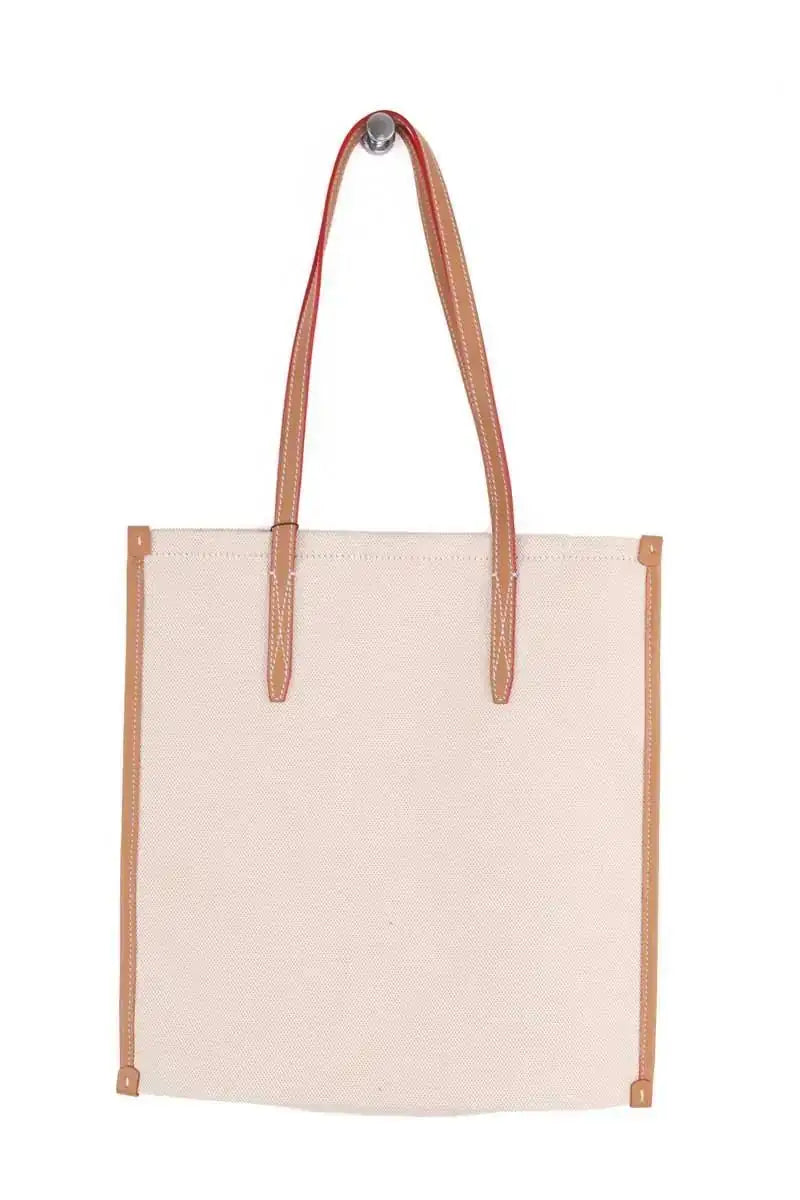 Cabas Lancel Ecru en Tissu