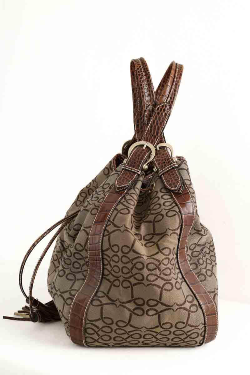 Cabas Lancel Marron en Tissu
