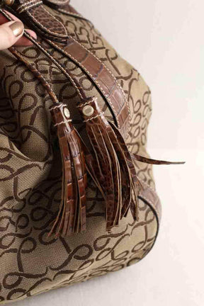 Cabas Lancel Marron en Tissu