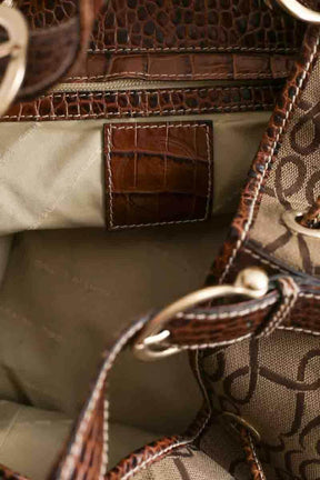 Cabas Lancel Marron en Tissu