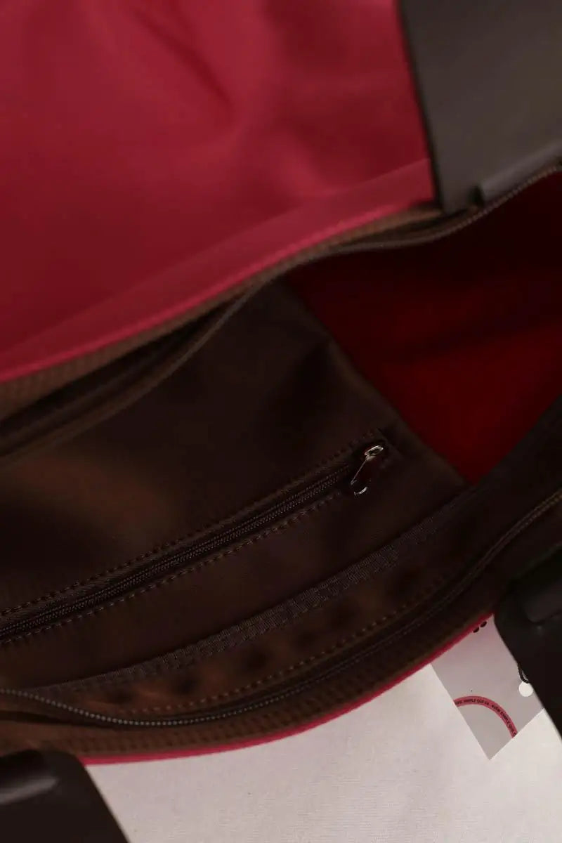 Cabas Lancel Rouge en Tissu