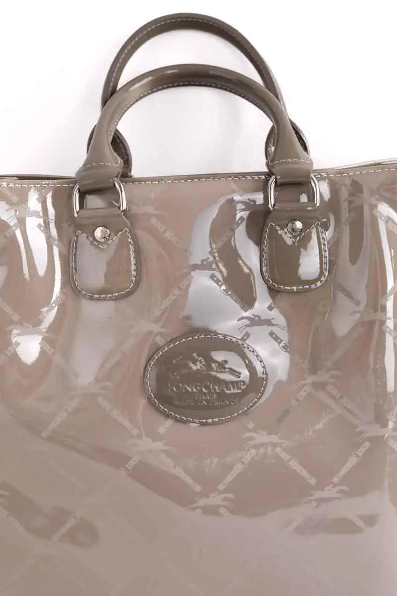 Cabas Longchamp Gris en Cuir verni
