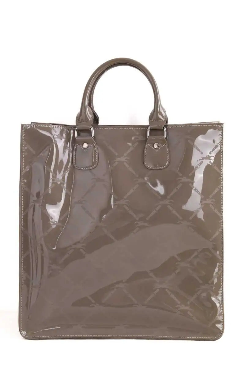 Cabas Longchamp Gris en Cuir verni