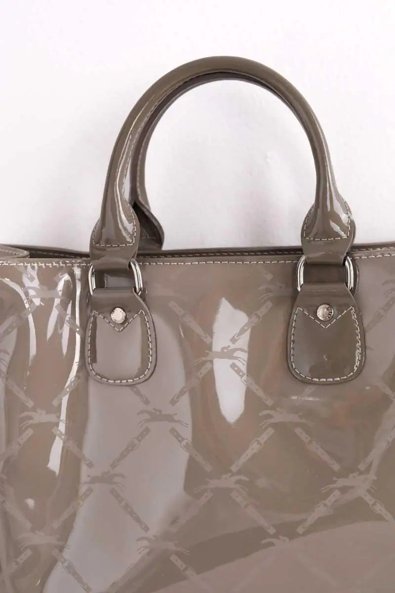 Cabas Longchamp Gris en Cuir verni