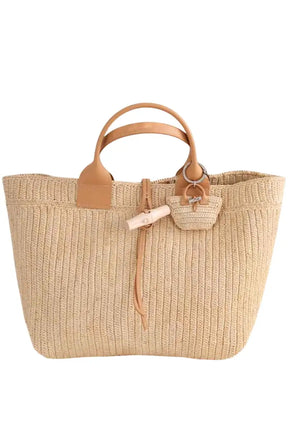 Cabas Longchamp Le Roseau Beige en Osier - Seconde Main