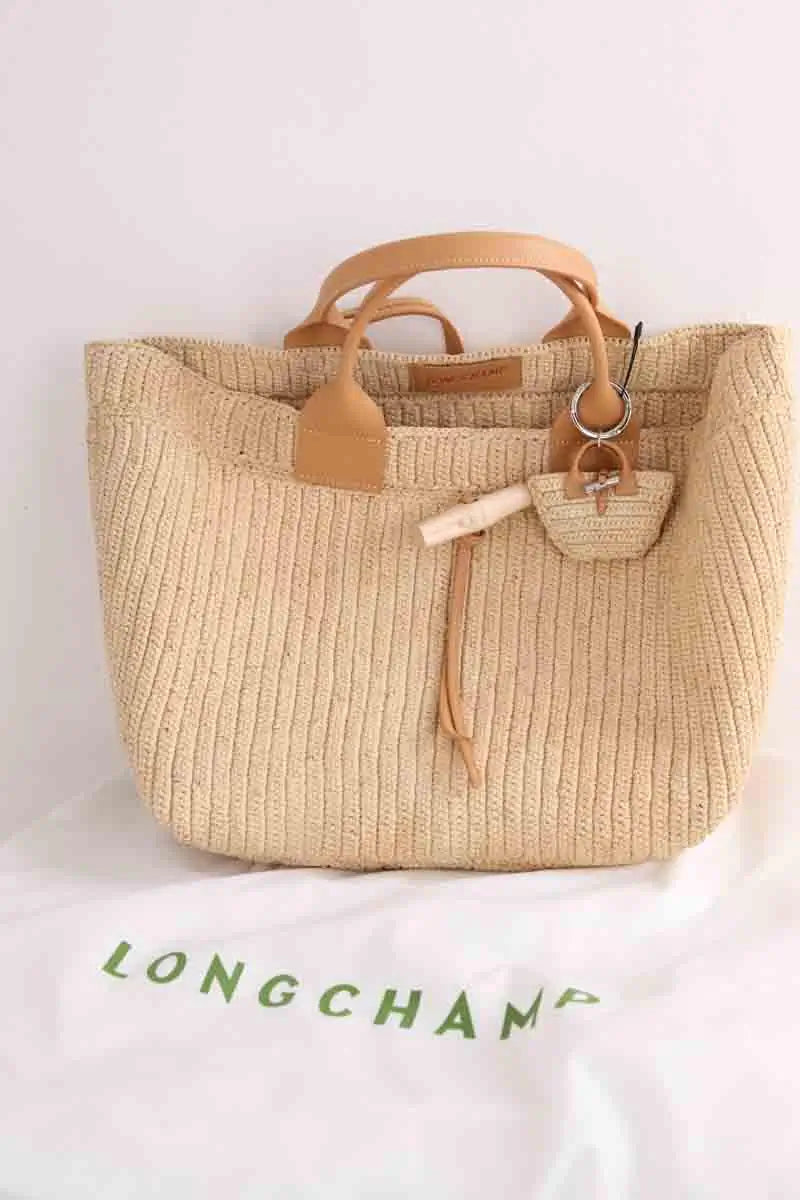 Cabas Longchamp Le Roseau Beige en Osier