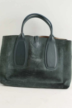 Cabas Longchamp Roseau Vert en Daim