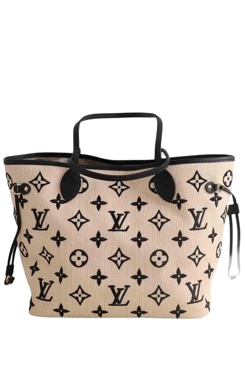 Cabas Louis Vuitton Neverfull MM Beige en Cuir - Seconde Main