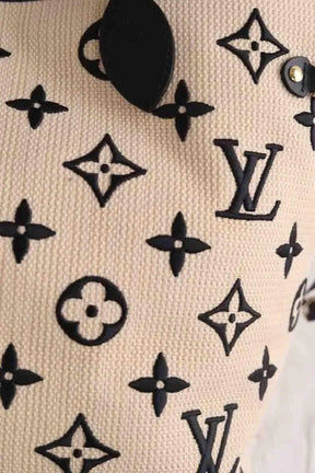 Cabas Louis Vuitton Neverfull MM Beige en Cuir