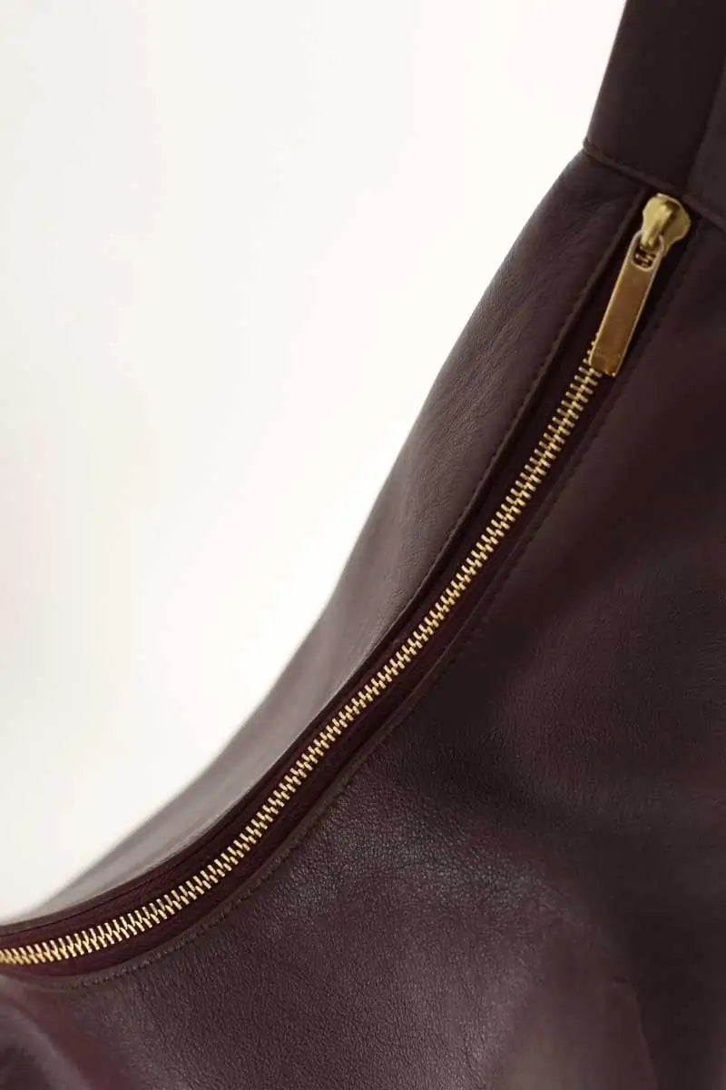 Cabas Mansur Gavriel Candy Hobo Bordeaux en Cuir